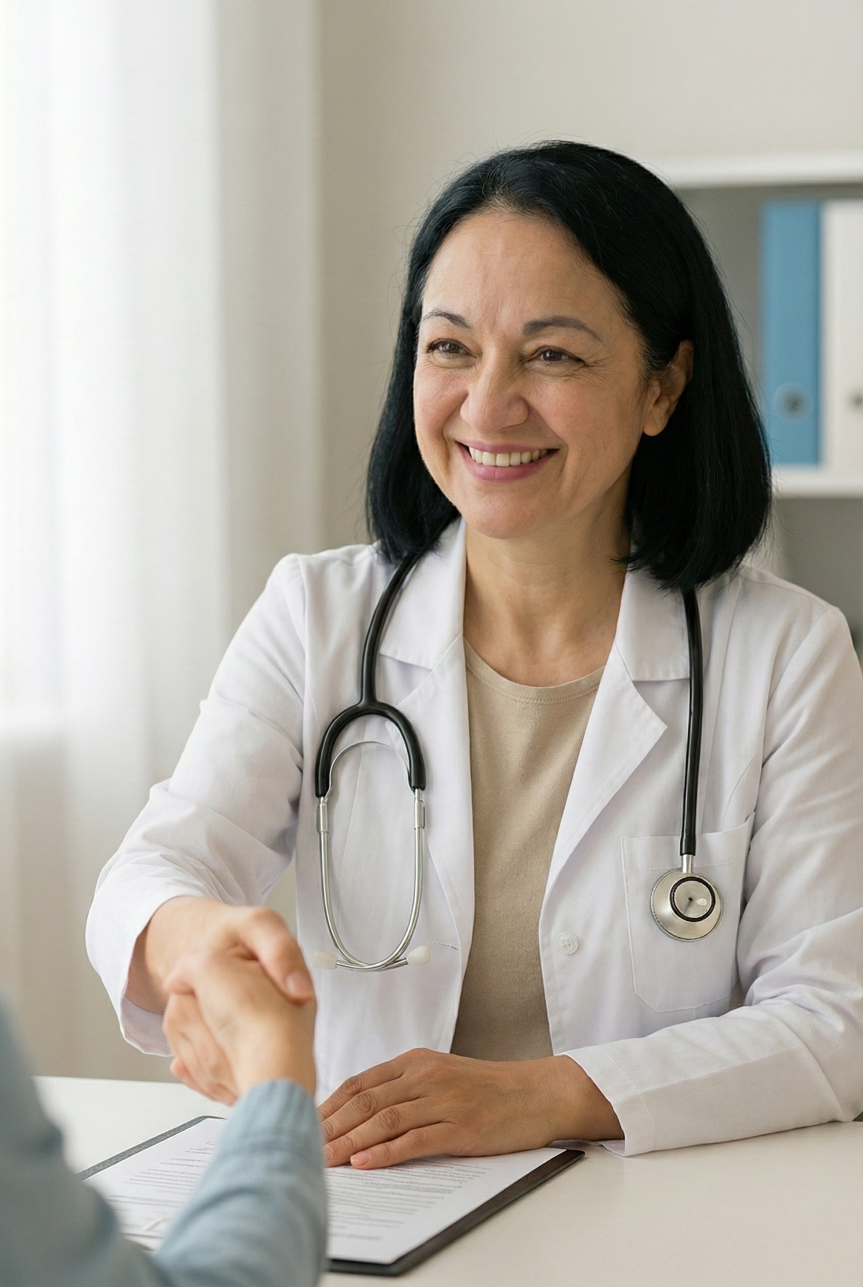 Ärztin berät Patient