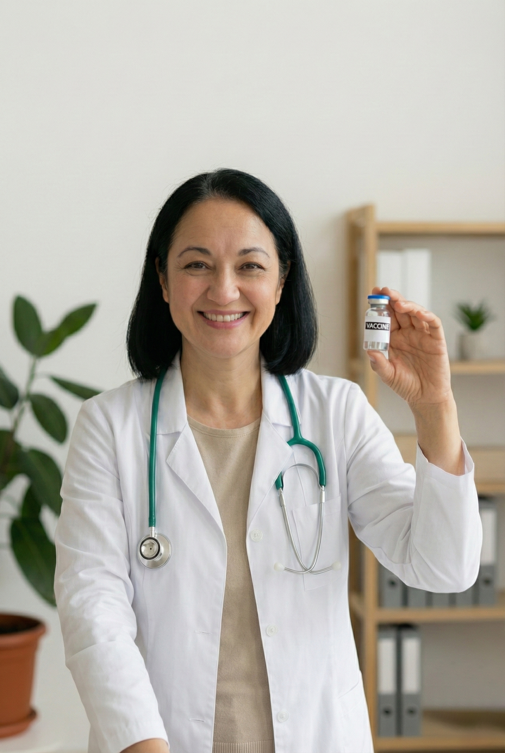 Ärztin hält eine Impfampulle